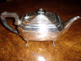 Antique SILVER PLATED & HARD SOLDERED TOP QUALITY 3 PIECE TEA POT/SUGAR & MILK SET  