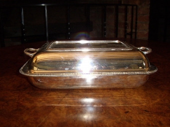 Antique SILVER PLATED VEGETABLE TAUREEN WITH LID