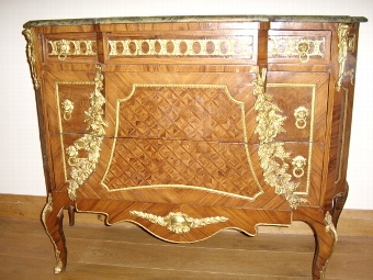 LOUIS IV ORMOLU CHEST WITH MARBLE TOP 