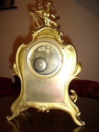 Antique C1800-1860 A FINE LOUIS STYLE GILT BRONZE CHERUB MANTLE CLOCK BY GAY VICARINO & CO PARIS 
