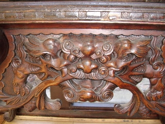 Antique CARVED ROSEWOOD CHINESE DRAGON DESK C1900. 