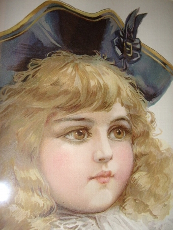 Antique EARLY ORIGINAL PRINT OF YOUNG GIRL BY CHILDRENS ILLUSTRATOR FRANCES BRUNDAGE C1854-1937  15.5 INCHES X 13.5 INCHES REFRAMED  