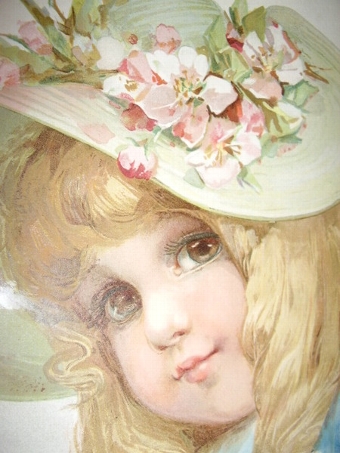 Antique EARLY ORIGINAL PRINT OF YOUNG GIRL BY CHILDRENS ILLUSTRATOR FRANCES BRUNDAGE C1854-1937  15.5 INCHES X 13.5 INCHES REFRAMED  
