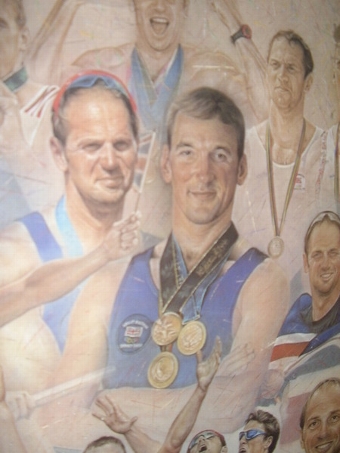 Antique LITHOGRAPH OF SIR STEVEN REDGRAVE & MATHEW PINSENT CBE BY STEPHEN DOIG. 