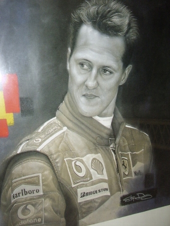 Antique MICHAEL SCHUMACHER LITHOGRAPH BY STEPHEN DOIG  