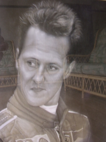 Antique MICHAEL SCHUMACHER LITHOGRAPH BY STEPHEN DOIG  
