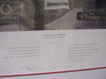 Antique MICHAEL SCHUMACHER LITHOGRAPH BY STEPHEN DOIG  
