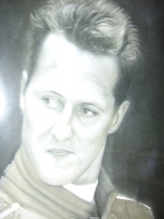 Antique MICHAEL SCHUMACHER LITHOGRAPH BY STEPHEN DOIG  