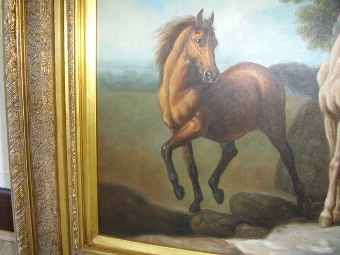 Antique OIL ON CANVAS  IN STYLE OF STUBBS