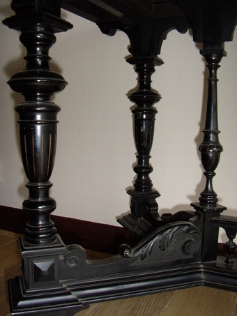 Antique VICTORIAN EBONISED PUGIN STYLE SIDE TABLE