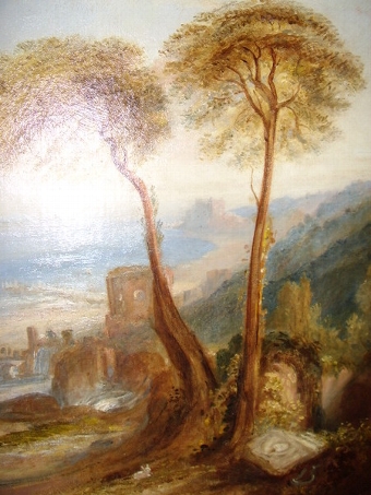 Antique NEOPOLITAN OIL ON CANVAS OF THE BAY OF NAPLES C1800-50