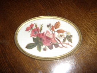 Antique VICTORIAN PORCELAIN HAND PAINTED MINATURE WALL PLAQUES 