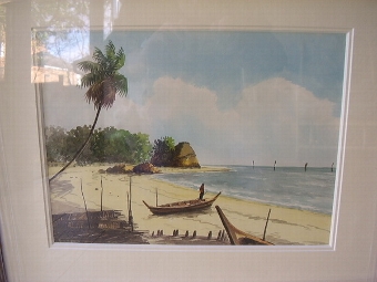 Antique WATERCOLOUR BY A.J.RAHMAN 1958-1960 