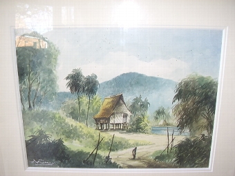 Antique WATERCOLOUR BY A.J.RAHMAN C1958-60 