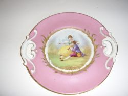 Antique SEVRES CONTINENTAL HAND PAINTED CABINET PLATE 