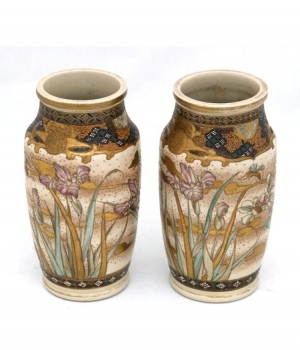 A Pair Of Antique Japanese Satsuma Vases