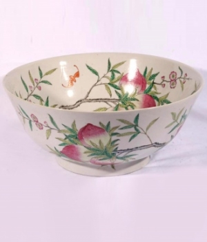 Large Chinese Famille Rose Punch Bowl