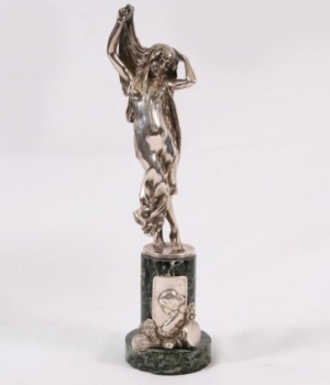 A Silver Plate And Marble Statue Of Alois Lutz By Kauba