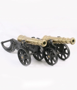 A pair of 20th century Brass and iron Cannons