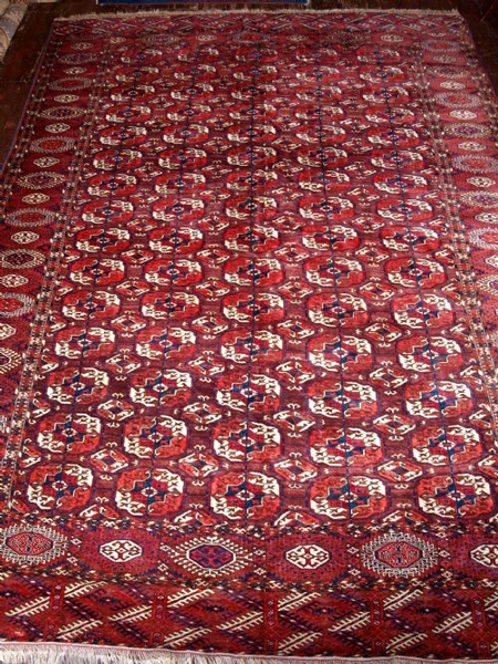 ANTIQUE TEKKE TURKMEN MAIN CARPET, SUPERB, LATE 19TH CENTURY.