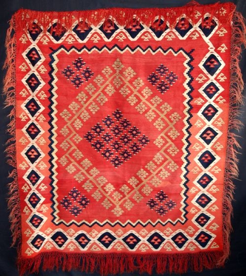 ANTIQUE TURKISH SHARKOY KILIM, VERY FINE WEAVE, CIRCA 1900.