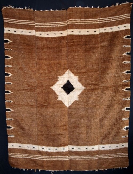 ANTIQUE TURKISH SIIRT ANGORA MOHAIR BLANKET, CIRCA 1900.