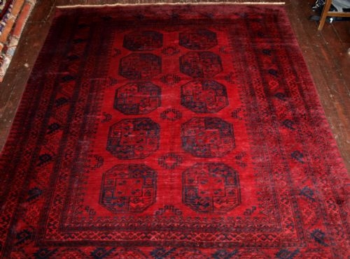 OLD AFGHAN RUG, TRADITIONAL DESIGN, EXCELLENT CONDITION