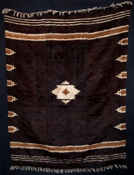 ANTIQUE TURKISH SIIRT ANGORA MOHAIR BLANKET, CIRCA 1920.