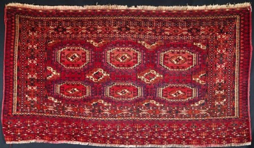 ANTIQUE TURKMEN CHUVAL, SARYK WITH SALOR GULS, LATE 19TH CENTURY