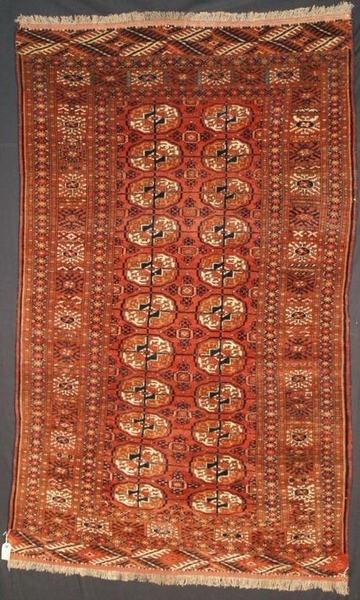 ANTIQUE TEKKE TURKMEN RUG, GREAT CONDITION, CIRCA 1900.