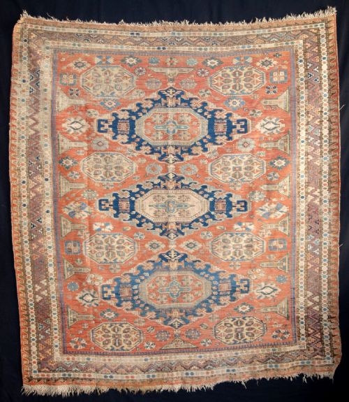 STUNNING RARE DATED CAUCASIAN SOUMAK, 2ND HALF 19TH CENTURY