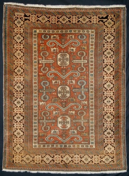 ANTIQUE CAUCASIAN PEREPEDIL RUG, LATE 19TH CENTURY.