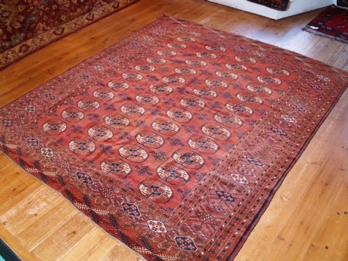 ANTIQUE TEKKE TURKMEN RUG VERY FINE SQUARE SIZE, 19TH CENTURY