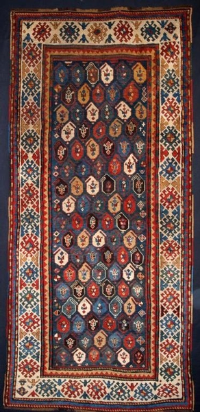 ANTIQUE GENDJE KAZAK RUG WITH BOTEH, 2ND HALF 19TH CENT.