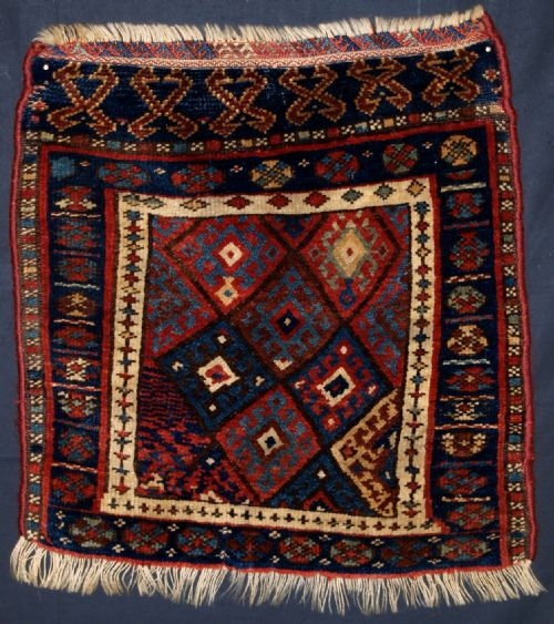 ANTIQUE JAF KURD BAG FACE, ABSTRACT DESIGN, LATE 19TH CENTURY