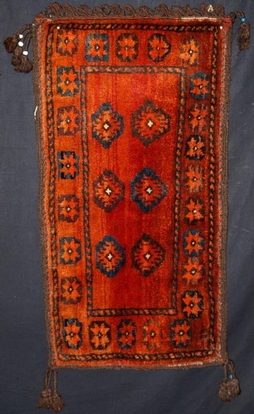 OLD AFGHAN BAG OR PUSHTI, COLOUR AND CONDITION, CIRCA 1920-30