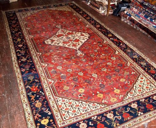 ANTIQUE S W PERSIAN KHAMSEH POMEGRANATE KELLEH, CIRCA 1880.