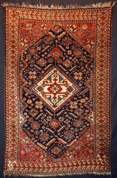 ANTIQUE SOUTH WEST PERSIAN QASHQAI RUG, SUPERB, 4TH QUARTER 19TH CENTURY