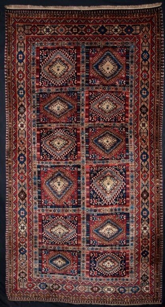 OLD SOUTH WEST PERSIAN LONG RUG, TRIBAL DESIGN, CIRCA 1950