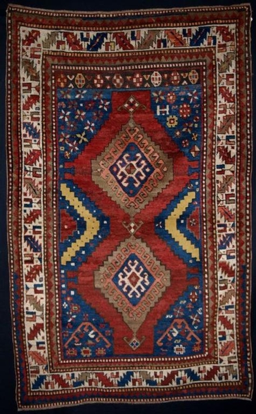 ANTIQUE TURKISH KARS KAZAK RUG, GRAPHIC DESIGN, CIRCA 1900