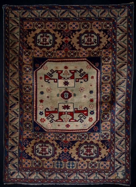 ANTIQUE CAUCASIAN ARMENIAN ERIVAN RUG, UNUSUAL, CIRCA 1900