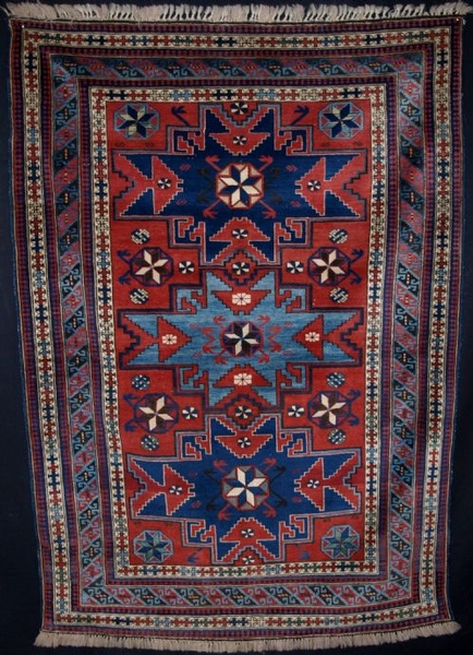 ANTIQUE CAUCASIAN ARMENIAN ERIVAN RUG, FULL PILE, CIRCA 1900