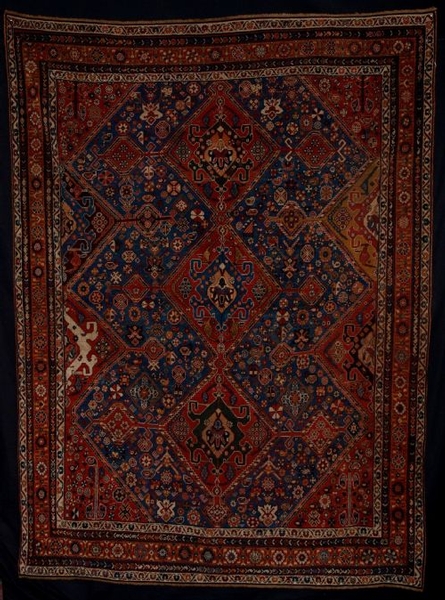 ANTIQUE S W PERSIAN QASHQAI RUG, SUPERB DESIGN, CIRCA 1880