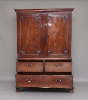 Antique 18th Century mahogany press cupboard