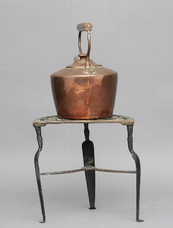 Antique 19th Century copper kettle on stand