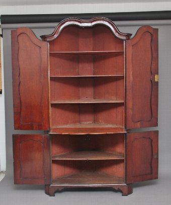 Antique 18th Century Dutch mahogany corner cupboard
