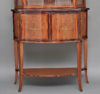 Antique 19th Century satinwood inlaid display cabinet