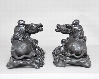 Antique A pair of 20th Century Chinese wood carvings