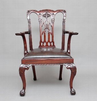 Antique 19th Century Chippendale style armchair