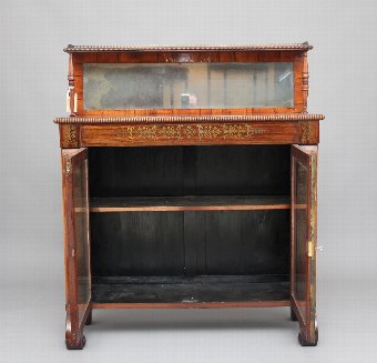 Antique Regency rosewood and brass inlaid chiffonier